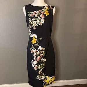 Brooks Brothers Black Dress with Floral Accents